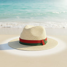 Load image into Gallery viewer, Plain Straw Sun Hat – Unisex Beach &amp; Outdoor Wide Brim
