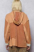 Load image into Gallery viewer, POL Button Down Hooded Jacket with Star Patch Pattern
