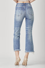 Load image into Gallery viewer, RISEN High Waist Distressed Cropped Bootcut Jeans
