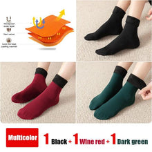 Load image into Gallery viewer, 3Pairs Female Winter Warm Thicken Thermal Soft Casual Solid Color Socks Wool Cashmere Home Snow Boots Velvet Home Floor Sock For Women
