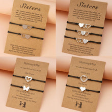 Load image into Gallery viewer, 3Pcs/Set Charm Friendship Sister Bracelets Best Friend Bracelet With Card Friendship Bff Matching Distance Heart Bracelet Gifts For Women Girls Teen Men
