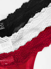 Load image into Gallery viewer, Floral Lace G-String Set - 3 Breathable Thongs for Confident Women in Vibrant Colors
