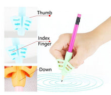 Load image into Gallery viewer, 3Pcs/Set Soft Silica Pencil Grasp Two-Finger Gel Pen Grips Children Writing Training Correction Tool Pens Holding for Kids Gifts Children's School Supplies Triangular Correction Children's Writing Tool
