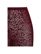 Load image into Gallery viewer, Halia Burgundy Animal Print Burnout Velvet Fur Trim Skirt
