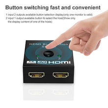 Load image into Gallery viewer, 4K HDMI Switch Splitter 2 Ports Bi-Directional HDMI Switch 2 Port Display Selector Switcher Splitter Supports Ultra HD 4K 1080P 3D HDR For HDTV Gaming
