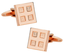 Load image into Gallery viewer, 4 Square Rose Gold Cufflinks
