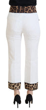 Load image into Gallery viewer, Dolce &amp; Gabbana White Leopard Print High Waist Pants
