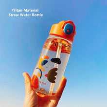 Load image into Gallery viewer, 400ml/550ml High Quality  Material Kids Water Bottle With Straw Leak-Proof BPA Free Durable Plastic Drinking Bottle Cute Water Bottle with Sipper, Water Bottle for Kids Sipper Bottle for Kids - Anti-Leak Cartoon Kids Water Bottle for Kids
