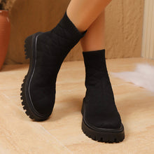 Load image into Gallery viewer, Women's Sporty Sock Ankle Boots – Height-Increasing Square Heel
