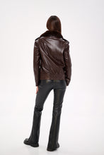 Load image into Gallery viewer, Genuine Mink Fur Embossed Leather Jacket

