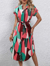 Load image into Gallery viewer, Stylish Tie Waist : Short Sleeve Dress
