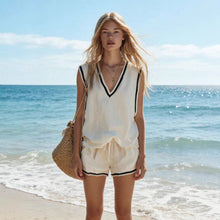 Load image into Gallery viewer, Women's V-Neck Vest &amp; Shorts Two-Piece Set
