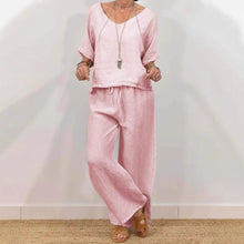 Load image into Gallery viewer, Women’s Multi Color Two Piece Set V Neck Top &amp; Pants
