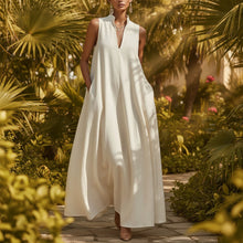 Load image into Gallery viewer, Women's Sleeveless Stand-Collar Maxi Dress
