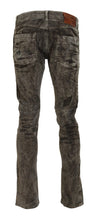 Load image into Gallery viewer, Acht Gray Washed Cotton Corduroy Slim Fit Men Jeans
