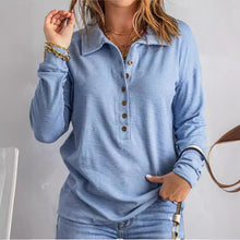 Load image into Gallery viewer, Women's Loose Fit Long Sleeve Knit Top – Button Detail, S–5XL
