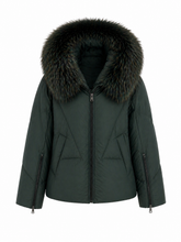 Load image into Gallery viewer, Blair Genuine Silver Fox Fur Down Fill Jacket
