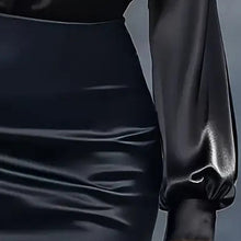 Load image into Gallery viewer, Women’s V‑Neck Business Casual Blouse – Relaxed Fit Long Sleeve Shirt
