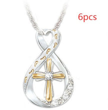 Load image into Gallery viewer, Cross Footprint Diamond Pendant Two Tone
