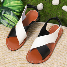Load image into Gallery viewer, Women's Color-Block Cross-Strap Flat Sandals
