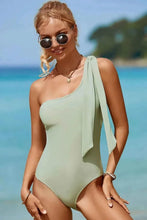 Load image into Gallery viewer, Tied One Shoulder One-Piece Swimwear
