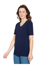 Load image into Gallery viewer, Women's Perfect Short-Sleeve V-Neck Tee Shirt - Cotton blend and Wrinkle Resistant
