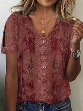 Load image into Gallery viewer, Women’s Lace Heart Print T-Shirt – Summer Short Sleeve Casual Top
