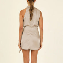 Load image into Gallery viewer, Elegant Halter Neck Dress Fashion Sleeveless Waist-tied Short Dresses For Evening Party Clothing Women
