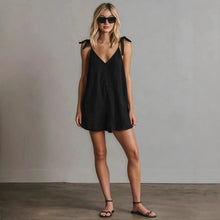 Load image into Gallery viewer, Women's V-Neck Sleeveless Jumpsuit – Cardigan Strap Cropped Straight-Leg

