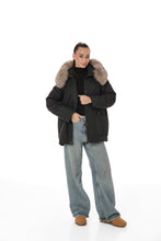 Load image into Gallery viewer, Genuine Polar Fox Camel Wool Blend Coat
