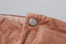 Load image into Gallery viewer, Acht Pink Mid Waist Slim Fit Women Casual Pants
