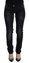 Load image into Gallery viewer, Acht Black Washed Cotton Skinny Women Casual Denim Jeans

