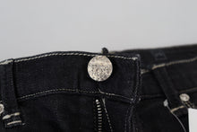Load image into Gallery viewer, Acht Black Washed Mid Waist Tapered Women Casual Denim Jeans
