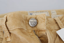 Load image into Gallery viewer, Acht Brown Cotton Corduroy Low Waist Women Casual Jeans
