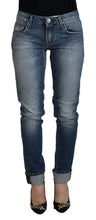 Load image into Gallery viewer, Acht Blue Washed Cotton Low Waist Women Casual Jeans
