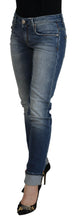 Load image into Gallery viewer, Acht Blue Washed Cotton Low Waist Women Casual Jeans
