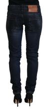Load image into Gallery viewer, Acht Blue Cotton Low Waist Slim Fit Women Casual Jeans

