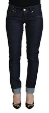 Load image into Gallery viewer, Acht Blue Cotton Low Waist Slim Fit Women Casual Jeans

