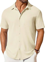 Load image into Gallery viewer, Mens Short-sleeve Button-up Wrinkle- And Crease-resistant Shirt
