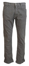 Load image into Gallery viewer, Acht Gray Cotton Straight Fit Folded Hem Casual Denim Jeans
