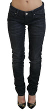 Load image into Gallery viewer, Acht Black Washed Low Waist Slim Fit Cotton Denim Jeans
