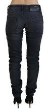 Load image into Gallery viewer, Acht Black Washed Low Waist Slim Fit Cotton Denim Jeans
