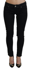 Load image into Gallery viewer, Acht Black Low Waist Slim Fit Cotton Denim Jeans
