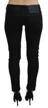 Load image into Gallery viewer, Acht Black Low Waist Slim Fit Cotton Denim Jeans
