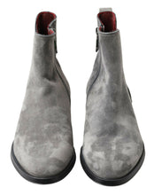 Load image into Gallery viewer, Dolce &amp; Gabbana Gray Leather Men Ankle Boots Shoes
