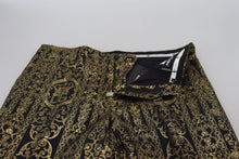 Load image into Gallery viewer, Dolce &amp; Gabbana Black Gold Jacquard Dress Trouser Pants
