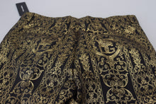 Load image into Gallery viewer, Dolce &amp; Gabbana Black Gold Jacquard Dress Trouser Pants
