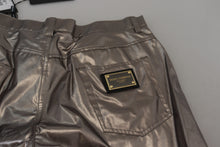 Load image into Gallery viewer, Dolce &amp; Gabbana Silver Metallic Nylon Stretch Pants
