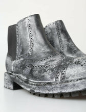Load image into Gallery viewer, Dolce &amp; Gabbana Black Gray Leather Ankle Boots
