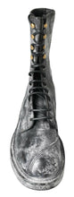 Load image into Gallery viewer, Dolce &amp; Gabbana Black Gray Leather Mid Calf Boots Shoes
